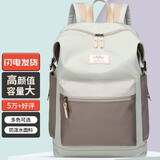 第九城（V.NINE）双肩包女士防泼水旅行背包15.6英寸电脑包大学生中学生书包男生