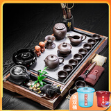 瓷牌茗茶具 功夫茶具套装流水茶盘茶台陶瓷茶壶茶杯全自动烧水器整套 紫砂西施大套装+禅静流水茶盘