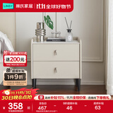 林氏家居原林氏木业现代轻奢小型床头柜岩板大理石纹床边小柜收纳柜LS380 两抽岩板|乳酪白|床头柜*1