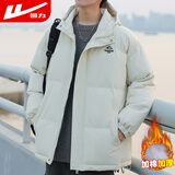 回力棉服男冬季加厚棉袄外套男士战袍痞帅面包服连帽保暖棉衣卡其2XL