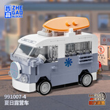 哲高积木拼装回力小汽车玩具跑车赛车超跑儿童男孩生日节日礼物 夏日露营车-111颗粒