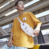 Jordan男女乔丹 金属飞人Logo 斜挎包胸包腰包HA5507-101白 均码