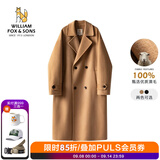 William fox&sons新复古回潮精纺初剪100%绵羊毛过膝长款气质双排扣双面羊毛呢大衣 驼色-100%绵羊毛 M /48