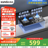 迅达（XUNDA）燃气灶液化气灶家用煤气灶双灶具嵌入式台式两用4.5KW旋流火灶一级能效 Q2HA-液化气