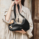 纳兰杜包包女包新款饺子包单肩斜挎包牛皮大容量女士包包情人节礼物