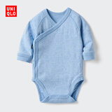 优衣库婴幼儿宝宝新生儿包臀衣长袖1件装连体衣新款478372 478373 478373/61水蓝色 50cm