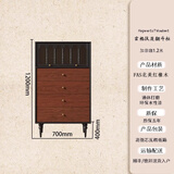 奈格思法式复古实木电视柜小户型客厅收纳储物柜一体黑色美式轻奢中古风 【FAS级红橡木+复古双色】0.7M霍格沃茨翻斗柜