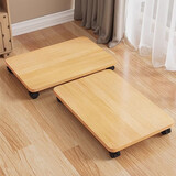 若时可移动收纳箱底座带滑轮置物架整理箱办公室桌下打印机万向轮托架 原木色【35*30*6.2cm】