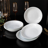 景德故事景德镇玲珑瓷盘子家用6英寸浅盘凉菜碟点心盘陶瓷餐具盘子6只套装