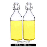 喜碧泡酒瓶酿酒玻璃空瓶子高密封瓶带盖葡萄装红白酒适用食品级酵素瓶 温顿1100ML*2