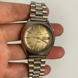 东方手表二手老日本等全自动机械表原装已洗油保养走时良好怀旧 老双獅3A浅棕面36毫米表径