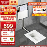 箭牌（ARROW） 隐藏式蹲便器套装水箱蹲厕入墙冲水箱暗装暗藏蹲坑便池 5007E带弯前排+白色面板