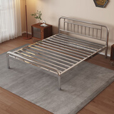 冈木原 304不锈钢床1.5米加厚环保卧室现代简约铁艺床架1.8m双人床钢床 304不锈钢材质+13根横梁 1200mm*2000mm