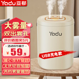 亚都（YADU）加湿器小型办公室桌面无线宿舍家用静音卧室迷你便携式大雾量空气车载香薰空调房补水加湿喷雾 经典双喷雾孔+夜灯【USB充电款】