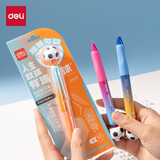得力（deli）苏超旋转足球按动中性笔 速干墨水 0.5mmST头学生中性笔刷题笔考试笔 黑色单支/卡SA586