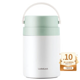 乐扣乐扣（LOCK&LOCK）保温桶 不锈钢便携式手提保温饭盒带餐具700ML 薄荷绿 LHC8042MIT