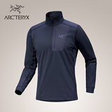 ARC'TERYX始祖鸟 RHO LT ZIP NECK 轻量 男子 内层长袖上装 BLACK SAPPHIRE/蓝黑色 M