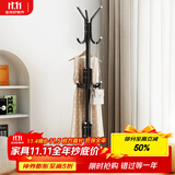 安尔雅 衣帽架铁艺衣架落地卧室立式简易挂衣架室内多挂钩 简易款黑色 