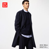 优衣库男装女装羊毛羊绒混纺长大衣外套/25新款478285 69 藏青色 L /175/100A