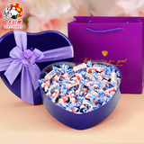 大白兔奶糖原味混合味心形爱心礼盒装 送朋友生日礼物糖果零食礼物520g 【原味】心形铁盒款520g