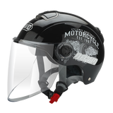 DAVID头盔电动车夏季3c认证哈雷摩托车半盔大头围新国标A男女士夏季通风透气防晒安全帽 备注款式+长透镜