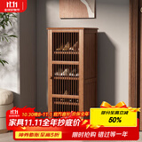 安尔雅新中式鞋柜门口简易鞋架家用收纳透气大容量多层玄关柜 单门款