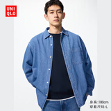 优衣库男女装牛仔宽松衬衫/水洗产品长袖衬衣478115 480761 478115/65宝蓝色 L