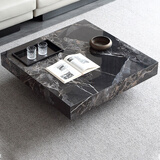 致美丽轩 意式方形大理石茶几客厅简约现代别墅大平层户型高端岩板茶几 黑水晶加厚岩板【1M方茶几】
