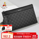 稻草人男士手包手拿包老花纹印花拉链信封包多卡位手抓包钱包生日礼物