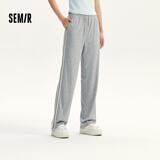 森马（Semir）【大促福袋】休闲裤男女简约百搭长裤夏季运动风潮流裤子 女-J款中花灰【撞色卫裤】 M