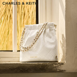 CHARLES&KEITH迷你菱格链条流浪包单肩包双肩包包女包生日礼物CK2-60782390