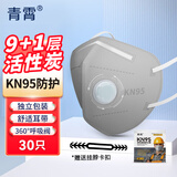 青霄 KN95活性炭口罩 30只独立包装 9+1层 带呼吸阀加厚防护工业粉尘专用防灰粉尘防雾霾甲醛防异味