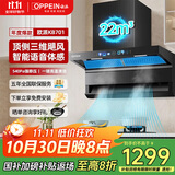 欧派（OPPEIN）【国家补贴20%】家用抽油烟机烟灶套装三件套顶侧双吸变频烟灶套装烟机灶具二件套油烟机灶具套装 【22m³变速三档】智能小欧语音控制