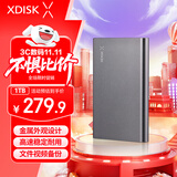 小盘(XDISK)1TB USB3.0金属移动硬盘X系列2.5英寸太空灰 超薄高速便携时尚款文件数据备份存储稳定耐用