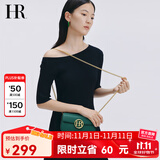 HR赫莲娜包包女包时尚女小方包头层牛皮单肩包简约链条包生日礼物 墨绿色