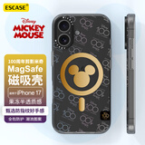 ESCASE适用苹果17手机壳iphone17保护套Magsafe磁吸充电防摔镜头磨砂IML迪士尼100周年纪念款米奇黑色