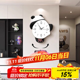 猫九酱熊猫钟表挂钟客厅2025新款简约大气网红挂墙创意时钟餐厅挂饰