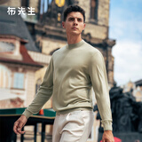 布先生佟大为明星同款春秋可机洗毛T羊毛衫男士毛衣纯色针织打底衫 【小高领】豆灰绿 L /175
