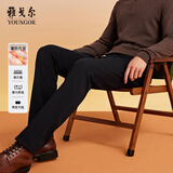 雅戈尔（YOUNGOR）【蓄热升温】秋冬季新款弹力易打理休闲长裤 黑色 L(175/80A)