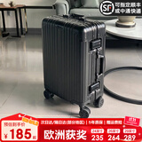 EAZZ【一体铝框｜退换免费】行李箱铝镁合金拉杆箱旅行箱登机密码皮箱 高端 铝框-黑色 26英寸 中长途 开学大容量行李箱