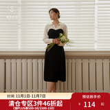 独束【束型系列】大码郁金裙双版型拼接连衣裙女新款显瘦气质裙子 梨形-加长 XL (尺码：3) 拍前和客服确认尺码