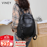 viney牛皮双肩包女大容量高颜值书包旅游轻便旅行包背包生日礼物送女友