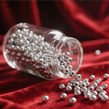 缦云足银999纯银珠子散珠光珠纯银配件DIY编绳银色珠子手链项链 银珠[0.3g]