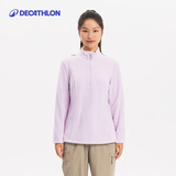迪卡侬（DECATHLON）户外透湿抓绒女加厚摇粒绒抓绒衣保暖外套冲锋衣内胆MH100 半拉链-柔紫色 XS