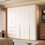 帝威哲ENF级 新西兰松木圆弧衣柜家用卧室奶油风四六八门一门到顶大衣橱 支持定制-整柜升级加厚