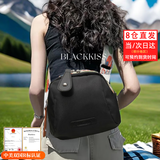 BLACKKISS女包帆布2025新款贝壳包单肩包斜挎包包休闲运动旅行徒步挎包布包 黑色款一休闲运动旅游可胸包腰包（优质版本）