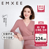 嫚熙（EMXEE）超皮孕妇秋衣秋裤套装秋冬哺乳月子服保暖内衣 奶茶色【中暖-发热纱】 M