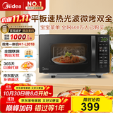 美的（Midea）微波炉烤箱一体机 小型家用20升微波炉  光波加热 钻石背板（M1-L201B）