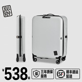 JOLLYING超薄11CM可折叠行李箱登机拉杆箱男女放缝隙省空间伸缩密码旅行箱 月光灰【加厚PC箱壳】 20英寸 lite-登机箱【三边115CM】