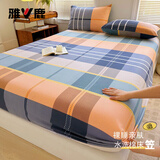 雅鹿a类全棉床笠单件180x200纯棉床单席梦思床垫床罩保护套单人床笠罩 都市英伦--三倍加厚款 （水洗棉） 简约单床笠系列-- 180cm*200cm